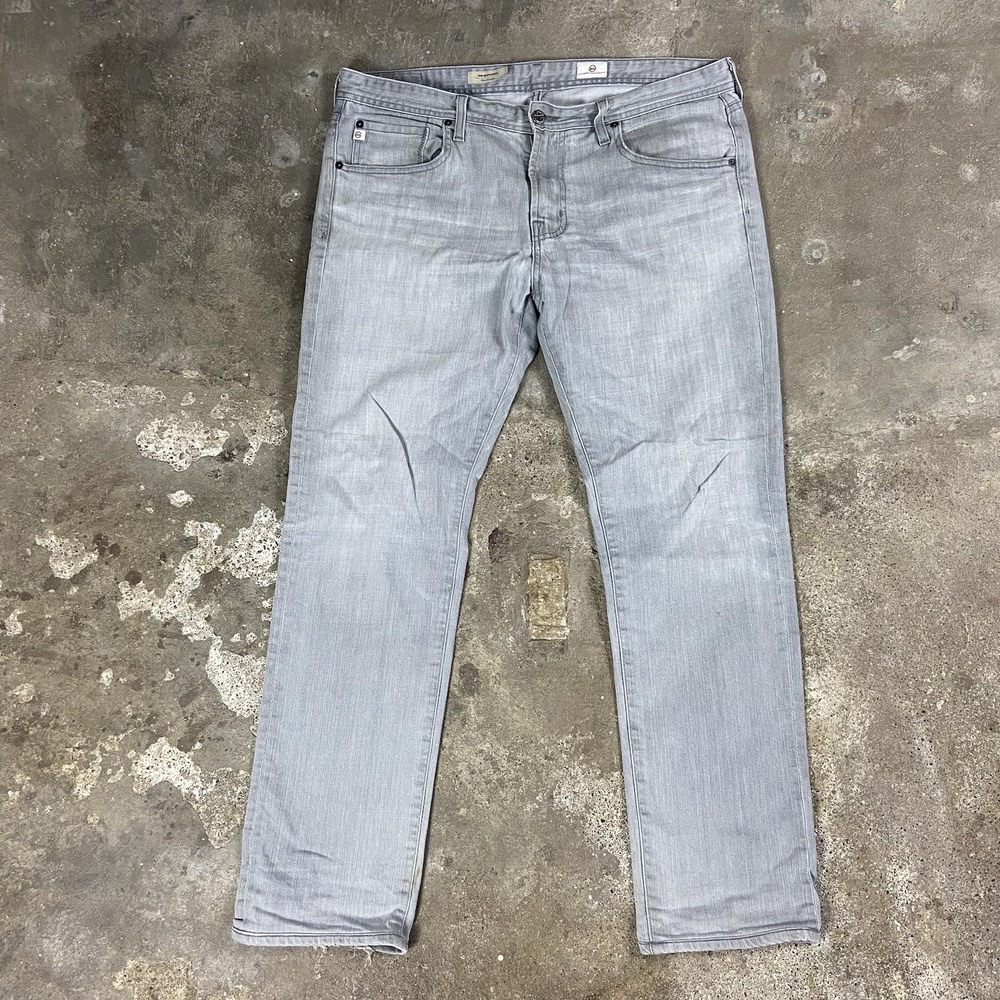AG Adriano Goldschmied Jeans Size 36x30 Gray Denim The Matchbox Slim Straight